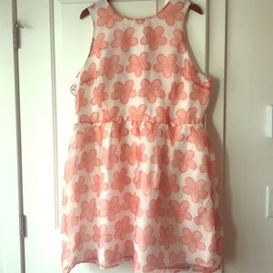 BB Dakota White and Coral Party Dress Size 18